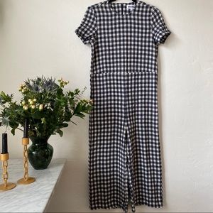 Rita Row Milo Gingham Blue Jumpsuit Sz S